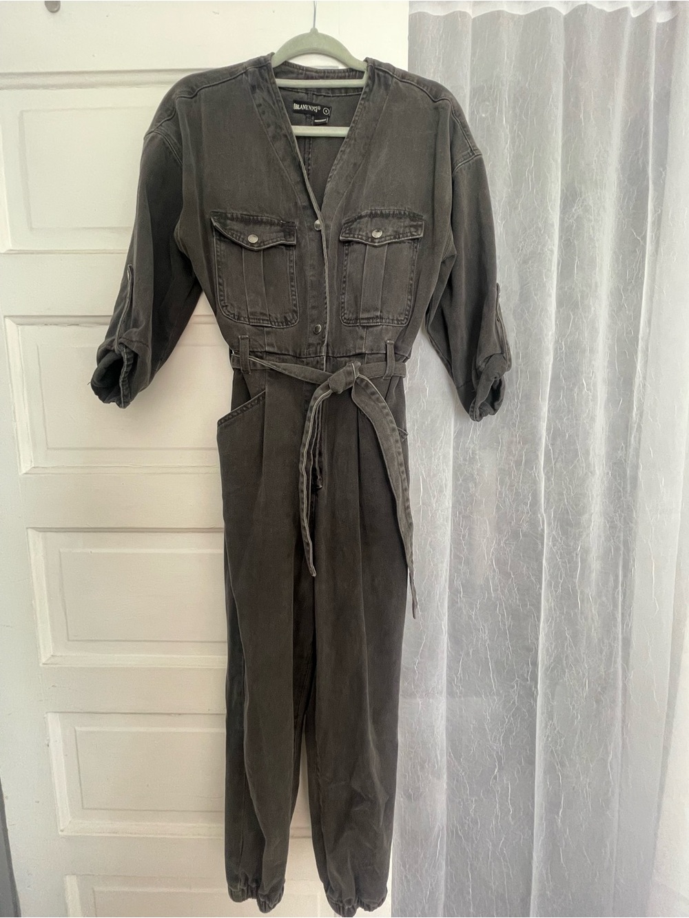 Blank NYC Washed Black Utility Jumpsuit